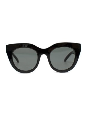Le Specs Black Acetate Air Heart oversized sunglasses