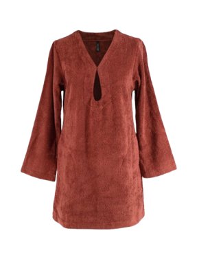 Lisa Marie Fernandez Rust Cotton Terry Short Kaftan 1