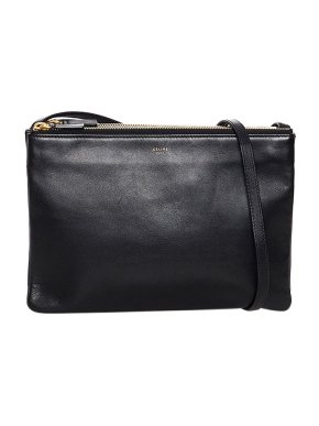 Celine Black leather Trio crossbody bag