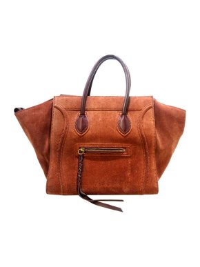 Celine Tobacco suede Luggage tote bag