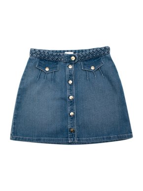 Chloe Mid-wash denim button-down skirt