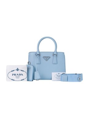 Prada Celeste blue Saffiano mini Galleria bag
