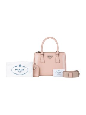 Prada Pale pink Vernice leather mini Galleria bag