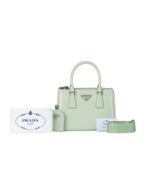 Prada Mint green Vernice leather mini Galleria bag