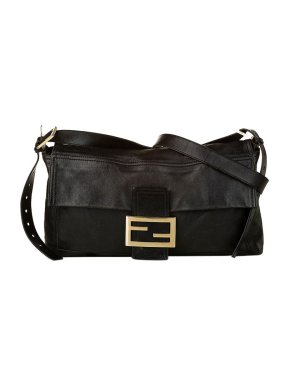 Fendi Maxi Baguette Leather Crossbody Bag