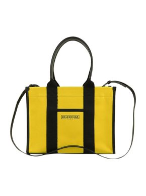 Balenciaga Yellow & black canvas Hardware tote bag