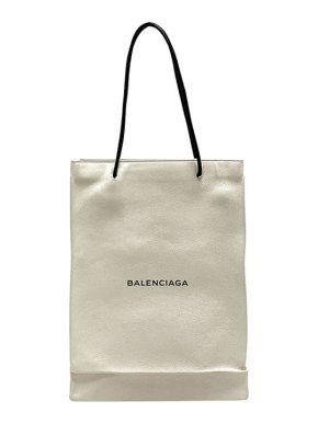 Balenciaga Black & white leather North South tote bag