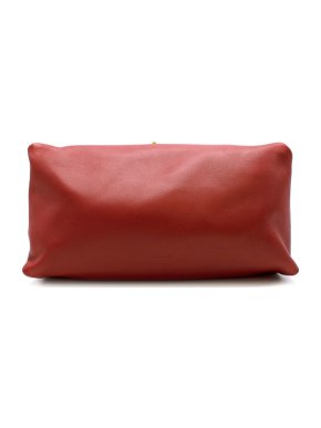 Jil Sander Red Lambs Leather Clutch Bag