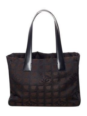 Chanel Vintage black & brown nylon New Travel Line tote bag