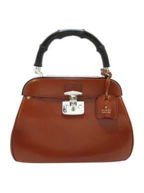 Gucci Cognac-brown leather Bamboo Lady Lock bag
