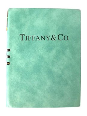 Blue faux-suede covered notebook & pen VIP gift