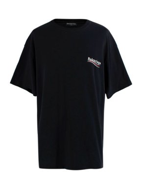Balenciaga Black Political Logo T-Shirt