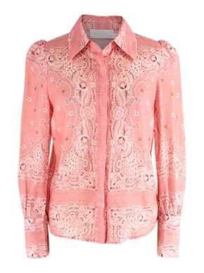 Zimmermann Pink Heathers Paisley Linen Shirt