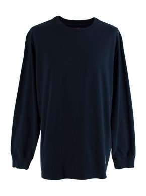Supreme Navy cotton jersey logo back long sleeve T-shirt