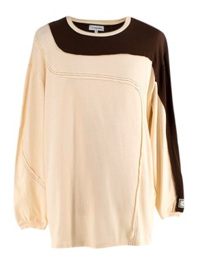 Les Benjamins Brown & cream long sleeve T-shirt