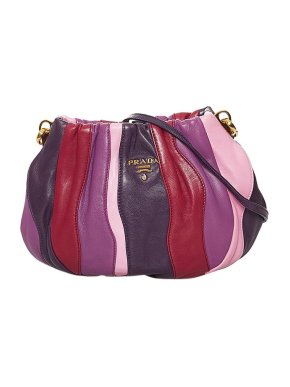 Prada Purple patchwork gathered leather bag