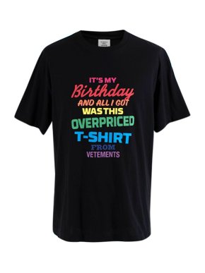 Vetements Black cotton jersey birthday print T-shirt