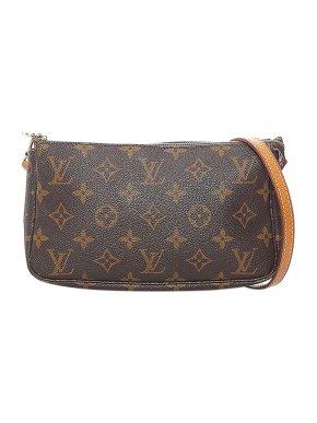 Louis Vuitton Monogram canvas Pochette Accessoires long strap baguette