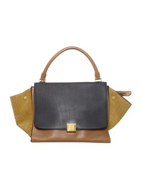 Celine Tricolour leather & suede Trapeze bag
