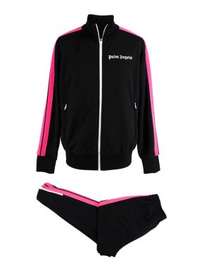 Palm Angels Black & pink sports-jersey track top & joggers