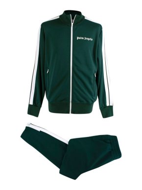 Palm Angels Green & white sports jersey track top & trousers