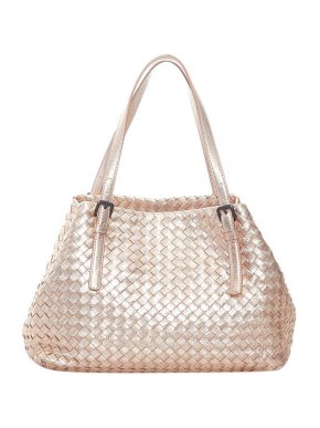 Bottega Veneta Metallic Intrecciato leather tote bag