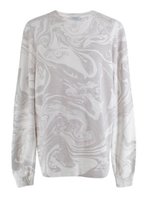 John Elliott Grey & white marble print cotton-jersey sweatshirt