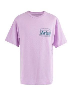 Aries Lilac cotton logo print T-shirt