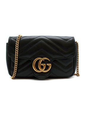 Gucci Black Mini Marmont Chain Bag