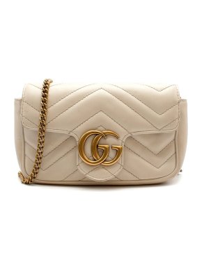 Gucci Beige leather mini GG Marmont camera bag