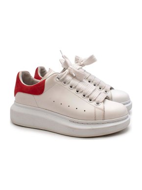 Alexander McQueen White & red leather Larry Oversize trainers
