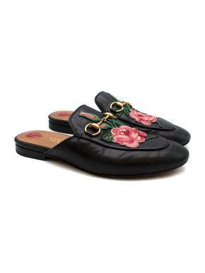 Gucci Floral Embroidered Princetown Slippers