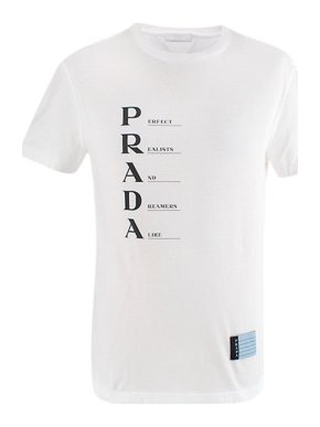 Prada White Logo Print T-Shirt
