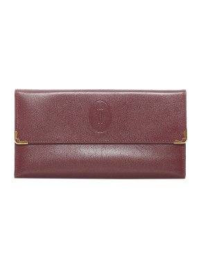 Vintage burgundy Must de Cartier long wallet