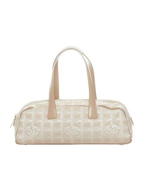 Chanel Vintage nude-pink nylon New Travel Line baguette