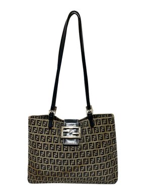 Fendi Vintage brown Zucchino canvas tote bag