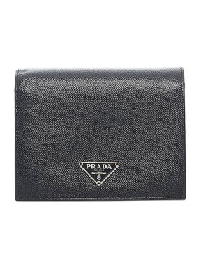 Prada Black Saffiano leather bifold wallet