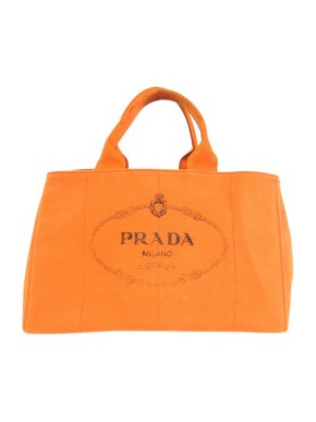 Prada Orange canvas Canapa Logo tote bag