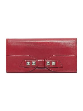 Valentino Garavani Red leather Rockstud long wallet