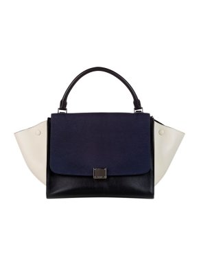 Celine Tricolour leather & suede Trapeze bag
