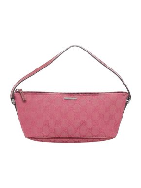 Gucci Vintage pink canvas GG Boat baguette