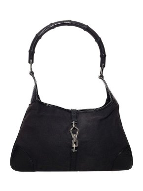 Gucci Vintage black canvas Jackie Bamboo bag