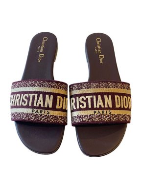 Dior Burgundy Oblique D-Way Slides
