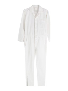 Minimus White Cotton Canvas Jumpsuit