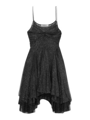 Philosophy di Lorenzo Serafini Black glitter sheer babydoll dress