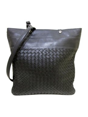 Bottega Veneta Black Intrecciato leather messenger bag