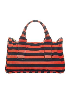 Prada Red & black striped canvas Canapa Righe tote bag