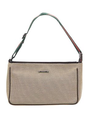 Gucci Natural canvas webbings strap baguette