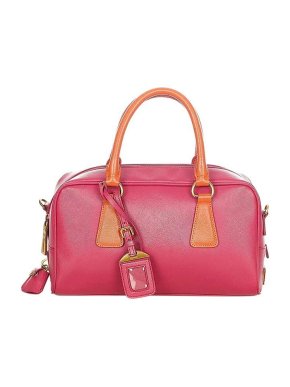 Prada Pink & orange Saffiano Lux Galleria Boston bag