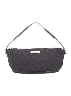 Gucci Vintage black GG canvas Boat baguette